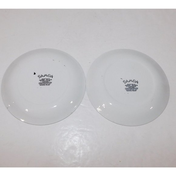 2 Vintage Alfred Meakin SAMOA 6.5" Side dinning Plates Black White Floral - Picture 5 of 7
